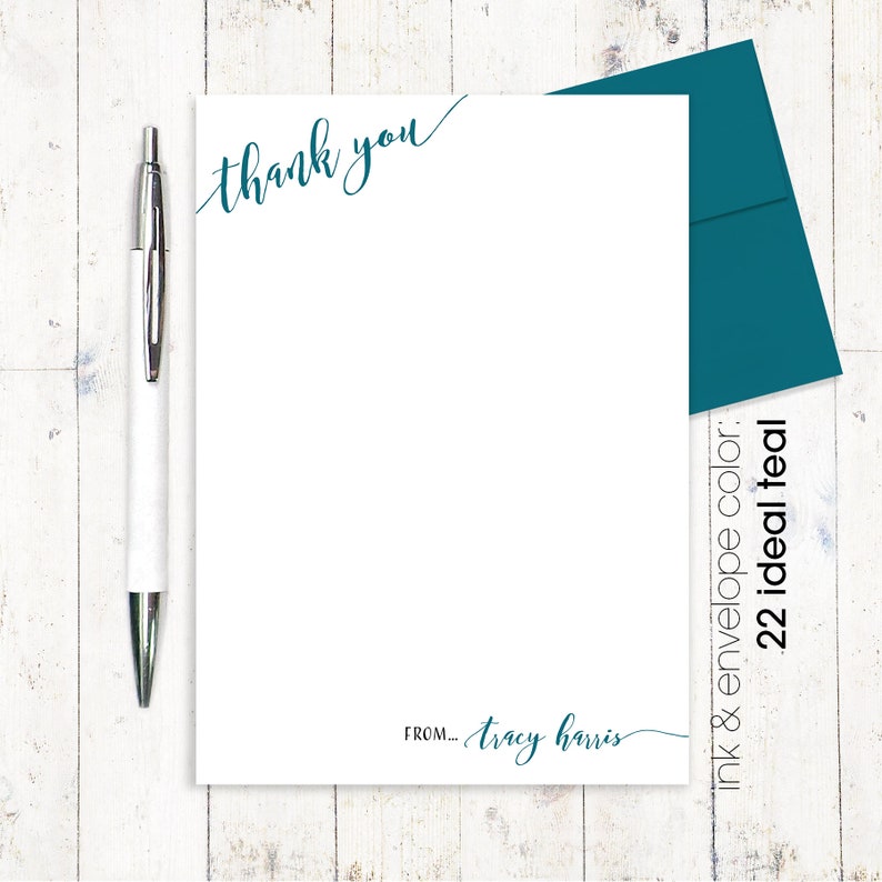 CALLIGRAPHY THANK YOU couples stationery stationary personalized notePAD letter writing paper