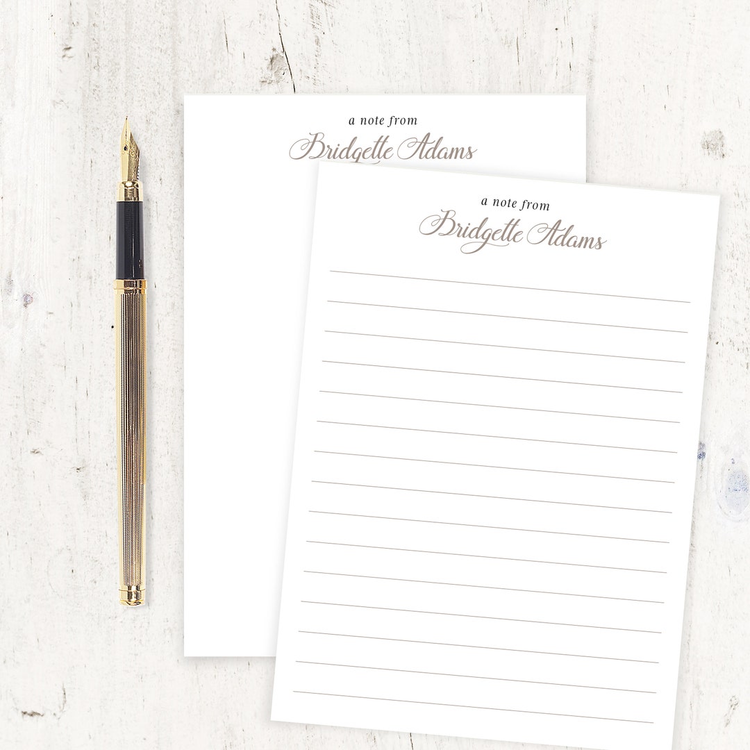 Personalized Notepad - CAPTIVATING CURSIVE - Lined or Unlined Womens ...