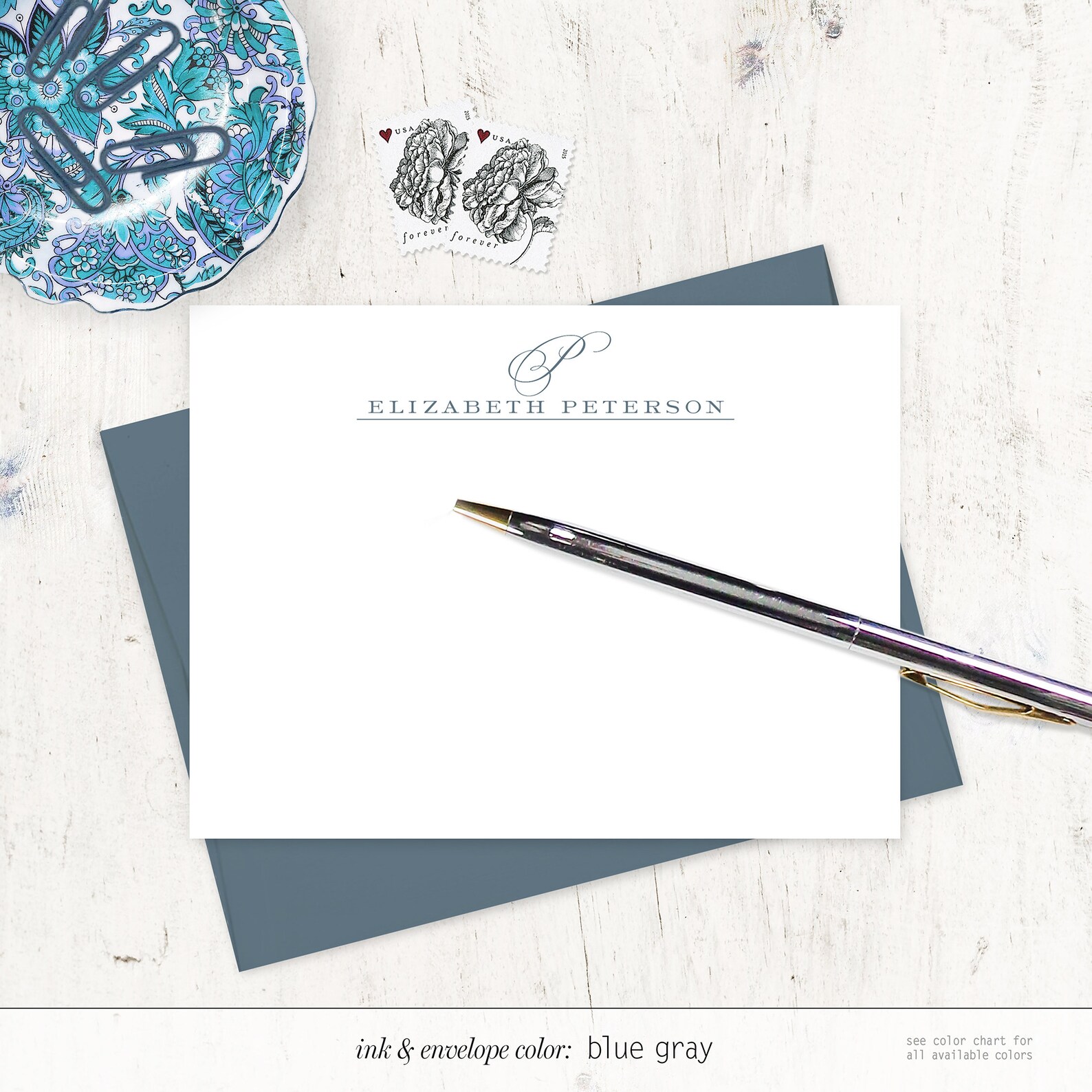 Personalized Notecard Set - CLASSIC MONOGRAM - Traditional Stationery ...