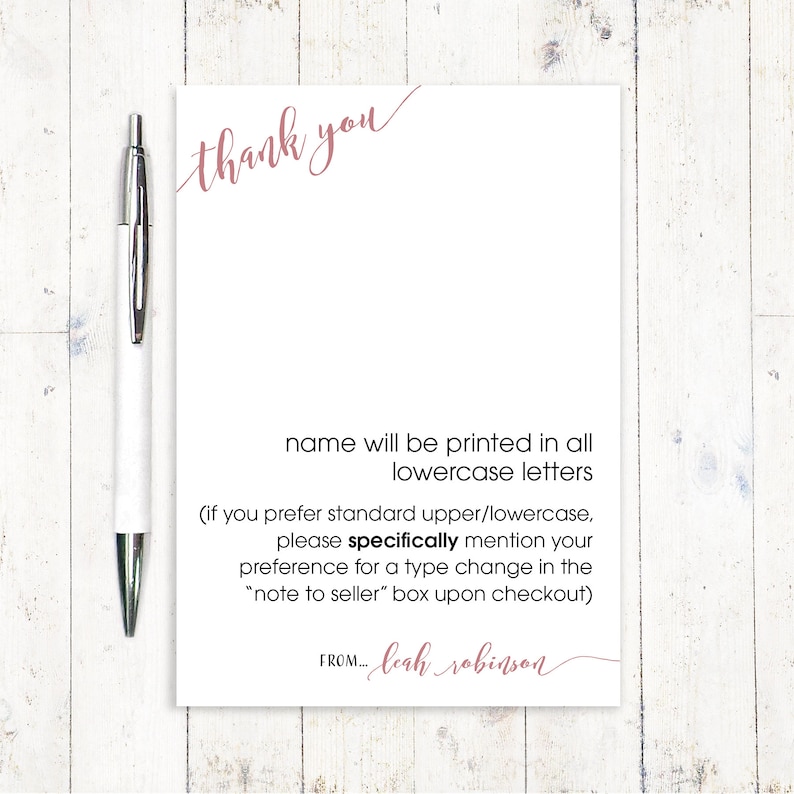 CALLIGRAPHY THANK YOU couples stationery stationary personalized notePAD letter writing paper