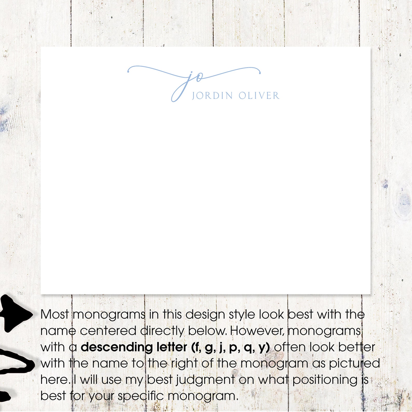 Personalized Note Card Set EXQUISITE SCRIPT MONOGRAM Etsy