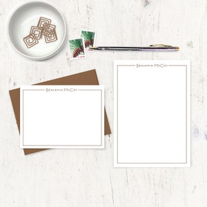 mini stationery bundle - DEBONAIR TYPE - modern stationery mens stationary simple classic masculine business - flat note cards and notepad