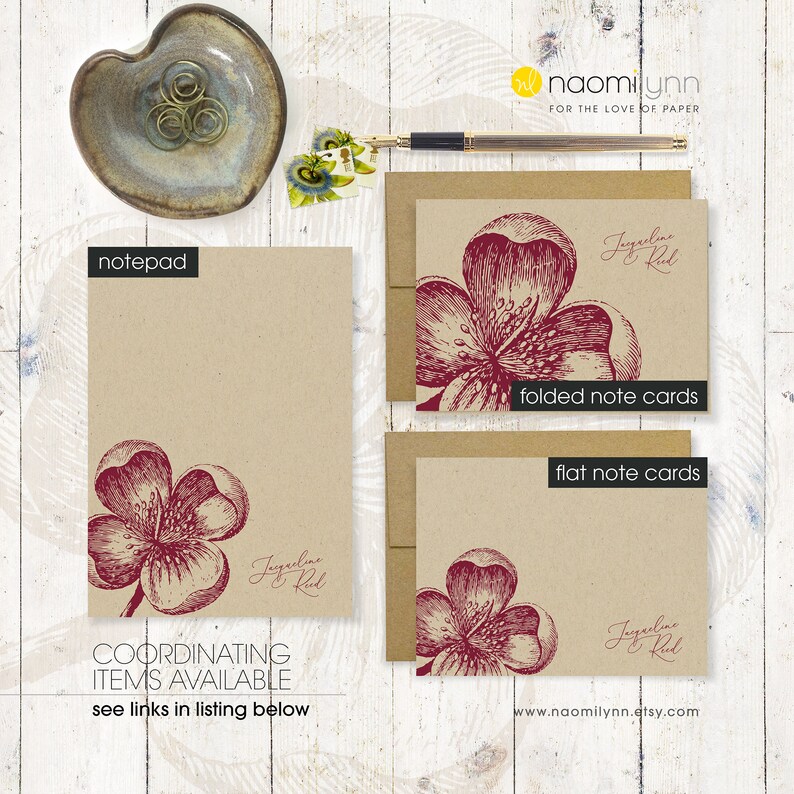 Personalized Notepad APPLE BLOSSOM on KRAFT Recycled Etsy
