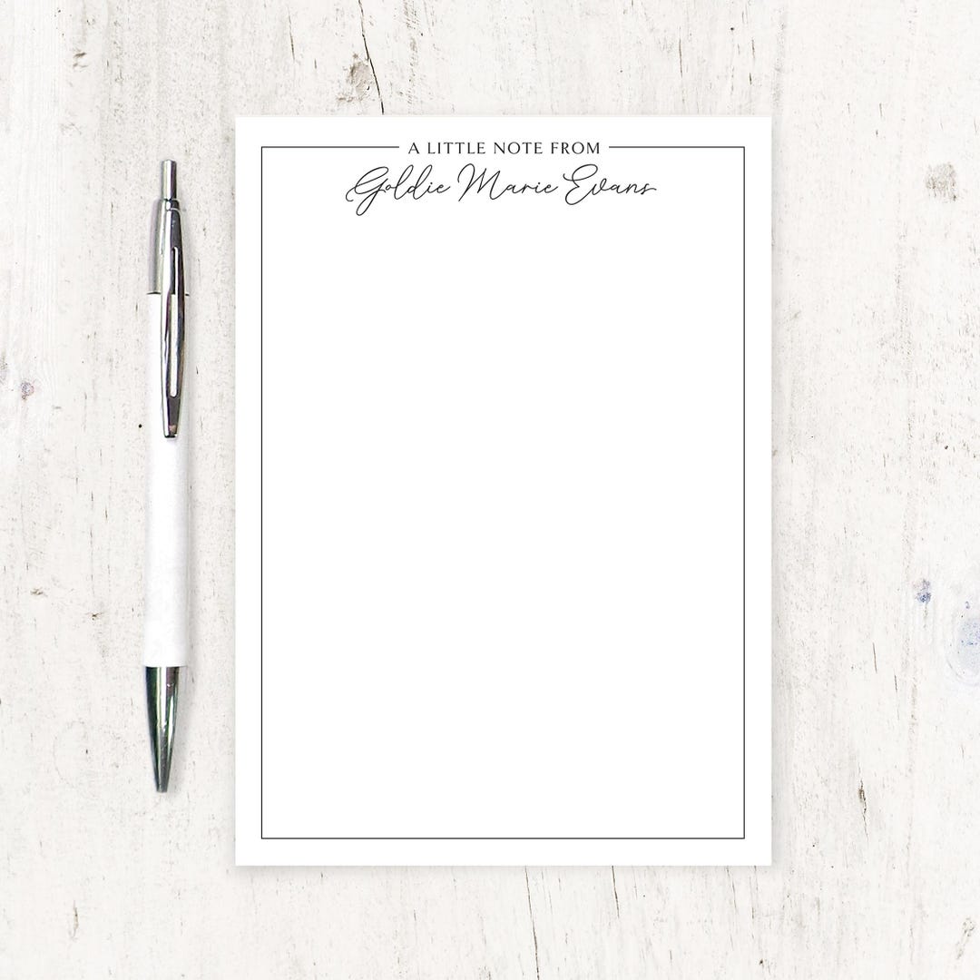 Personalized Notepad - a LITTLE NOTE From GOLDIE - Informal Office ...
