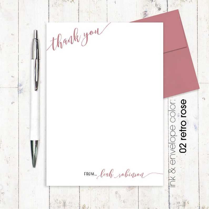 CALLIGRAPHY THANK YOU couples stationery stationary personalized notePAD letter writing paper