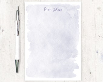 personalized notePAD - PURPLE WATERCOLOR WASH - girl stationery pretty stationary lilac letter writing paper colorful - 50 sheet pad