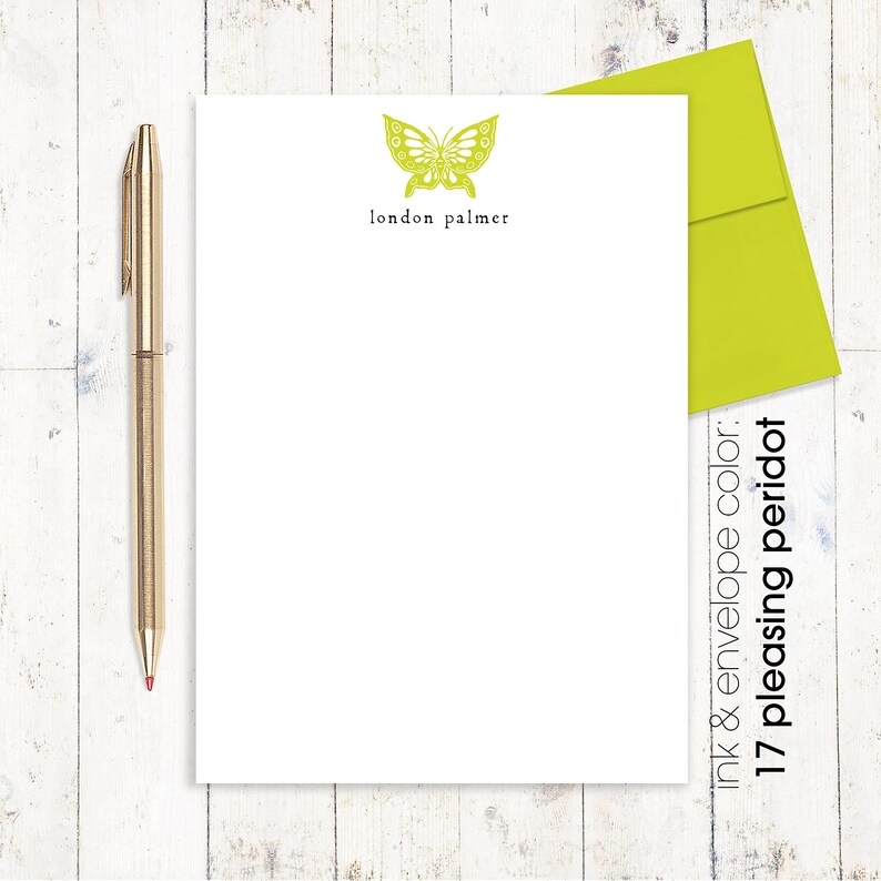 Personalized Notepad BUTTERFLY Stationery Stationary - Etsy