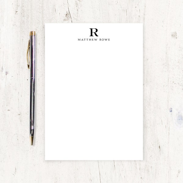 personalized notePAD - PROFESSIONAL MONOGRAM - classic stationery monogrammed stationary business letterhead custom - 50 sheet pad