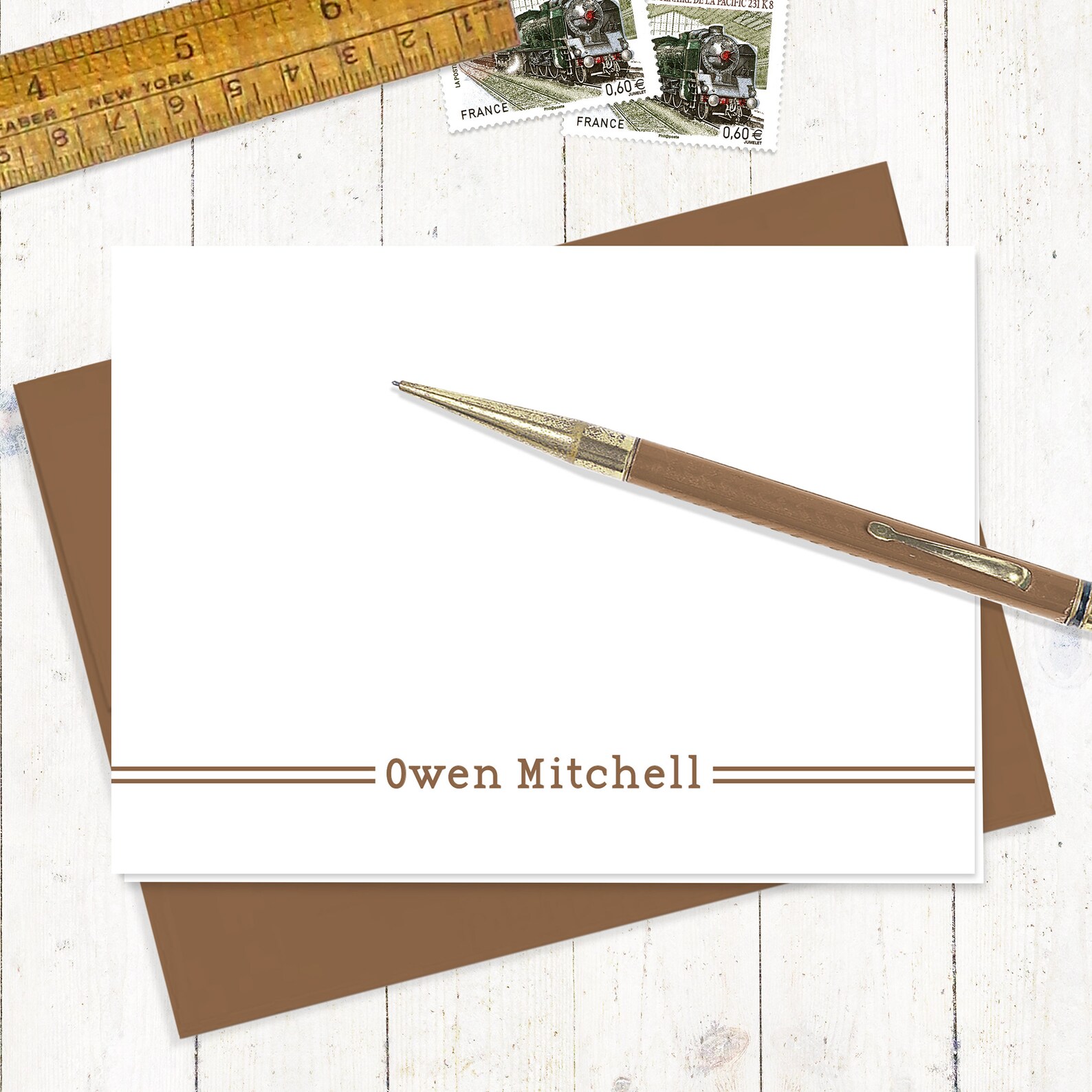 Complete Personalized Stationery Set DOUBLE LINES - Etsy