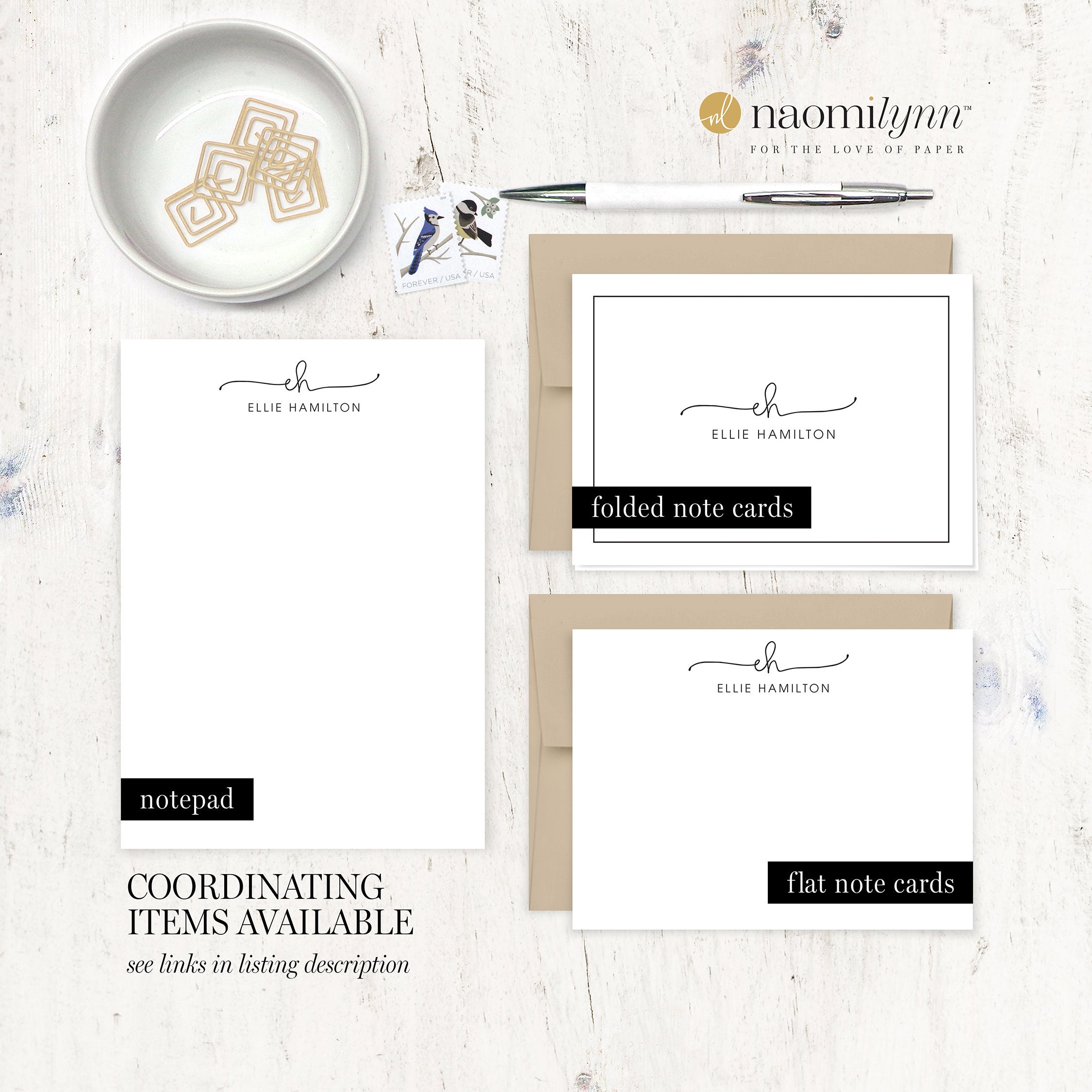Personalized Note Card Set - MONOGRAM PERFECTLY CHARMING - Fun ...