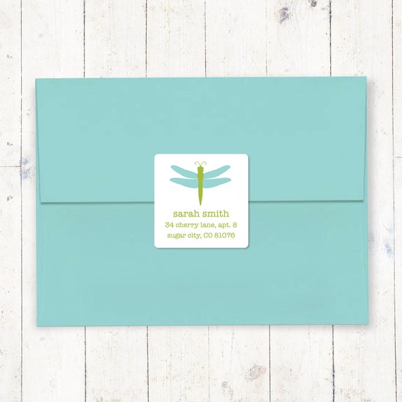 Personalized return address LABEL DRAGONFLY label sticker Etsy