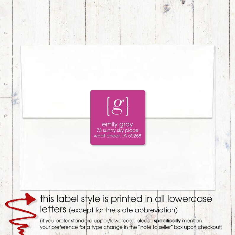 Personalized Return Address LABEL Your Name Your Initial Etsy