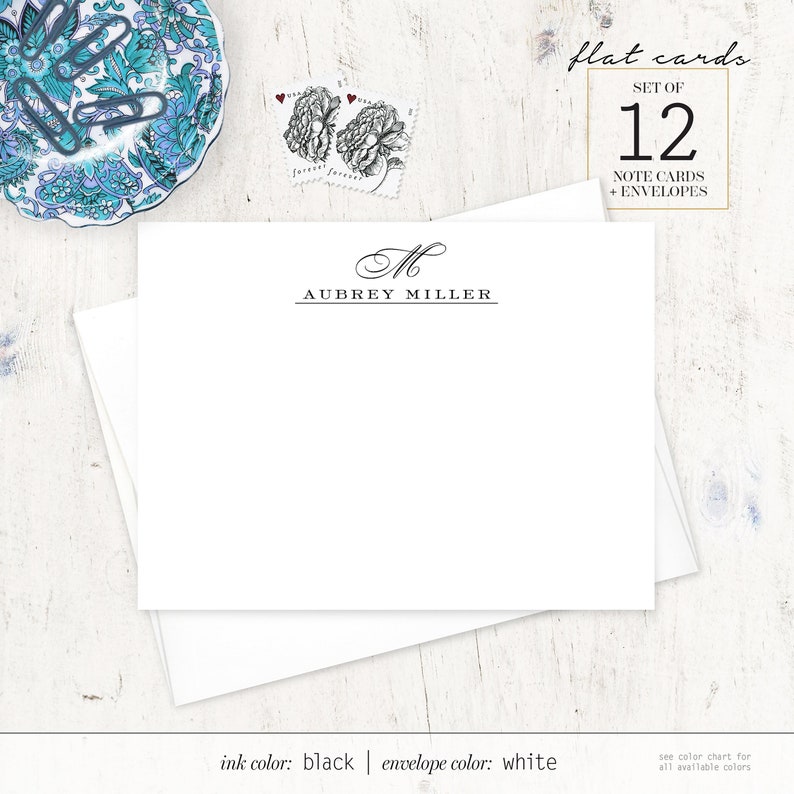 Personalized Notecard Set - CLASSIC MONOGRAM - Traditional Stationery ...