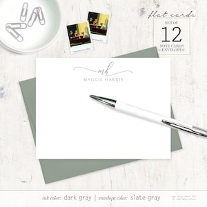 Personalized Note Card Set - EXQUISITE SCRIPT MONOGRAM - Women's ...