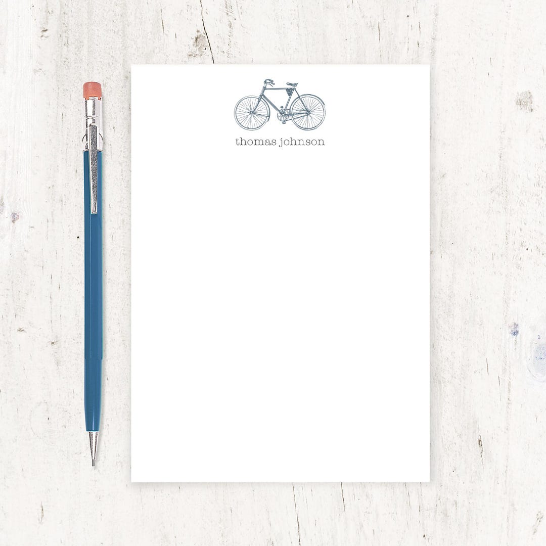 Personalized Notepad - VINTAGE BOYS BICYCLE - Men's Bike - Stationery ...