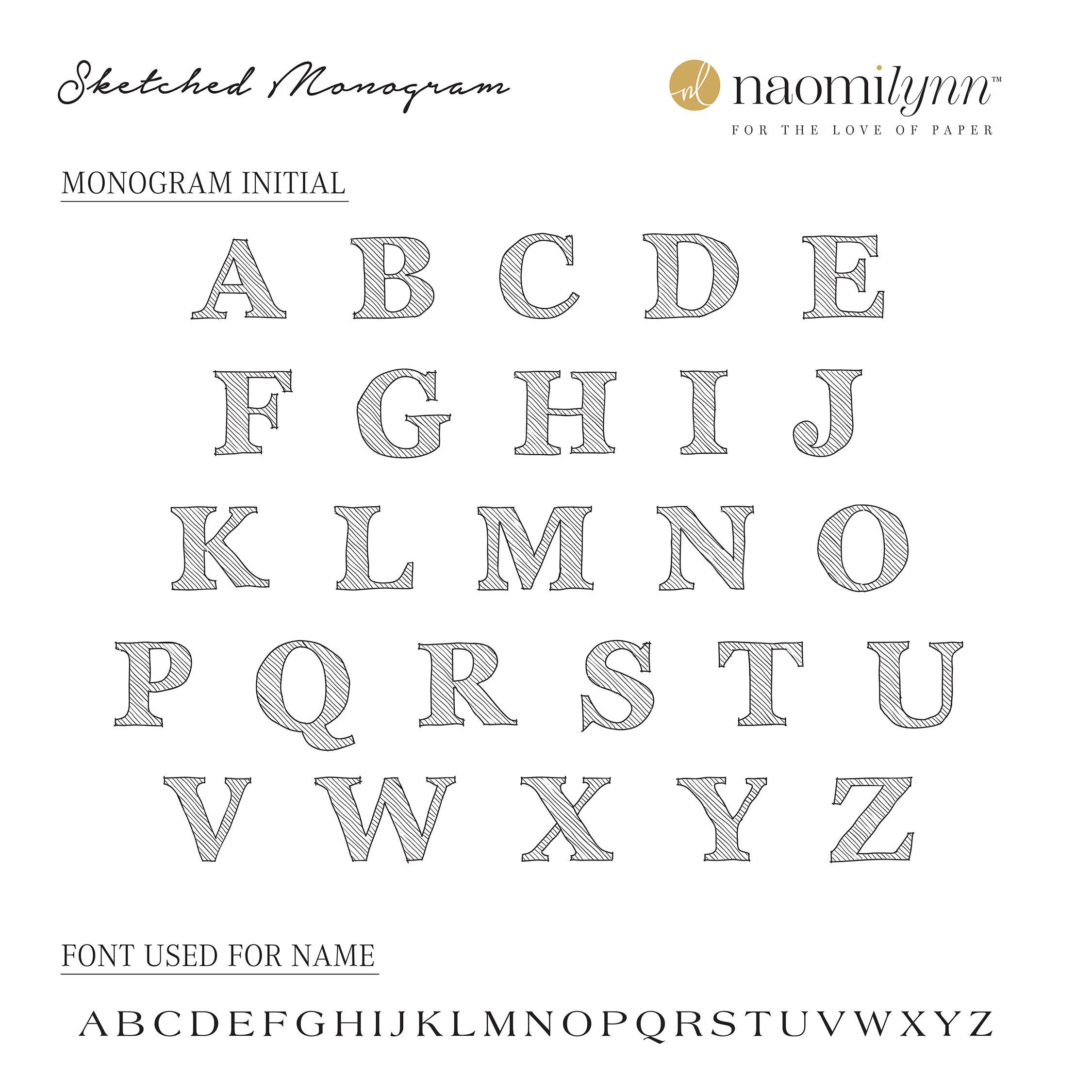 Personalized Notepad - SKETCHED MONOGRAM - Letter Writing Paper for Men ...