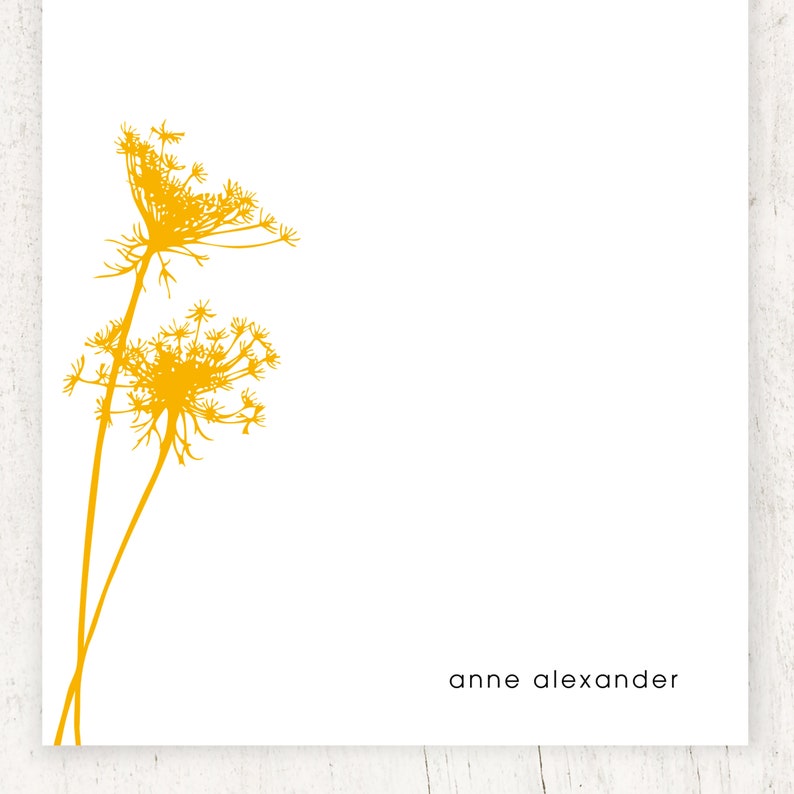 personalized notePAD QUEEN ANNES LACE botanical stationery flower stationary garden lover floral nature modern 50 sheet pad image 5