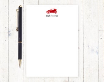 personalized notePAD - VINTAGE CAR AUTOMOBILE - stationery - stationary - letter writing paper - choose ink color - 50 sheet pad