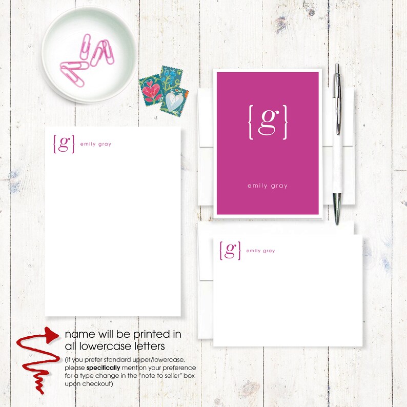 Complete Personalized Stationery Set Your NAME Your INITIAL Etsy