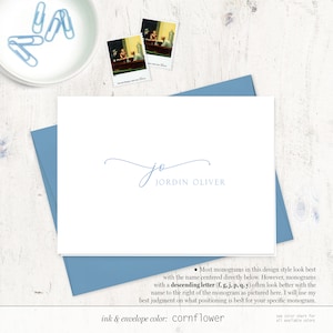 Personalized Stationery Set - EXQUISITE SCRIPT MONOGRAM - Monogrammed ...
