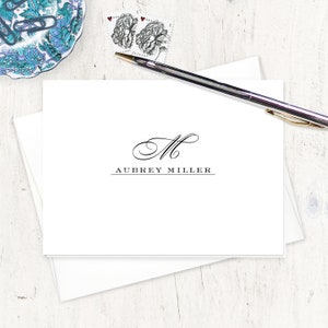 personalized stationery set - CLASSIC MONOGRAM - monogrammed stationary traditional professional - folded note cards set of 8
