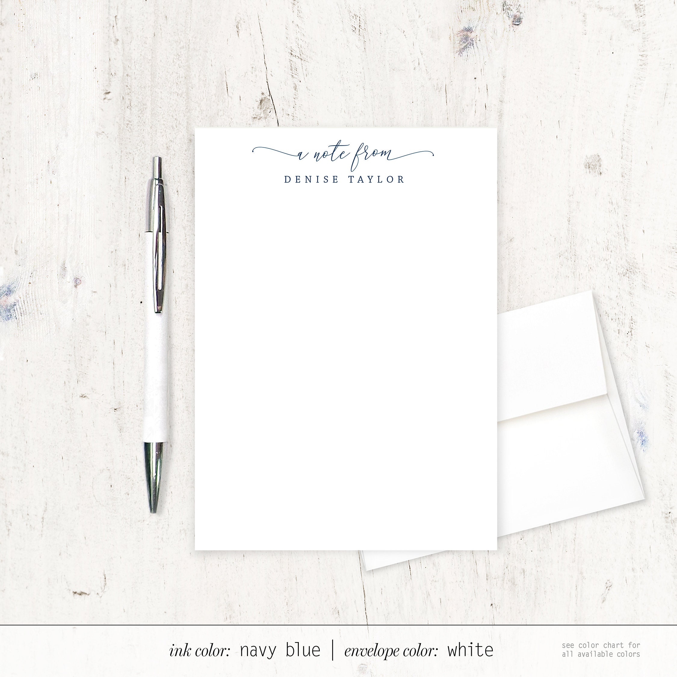 Personalized Notepad - CLASSY a NOTE FROM - Modern Social Stationery ...