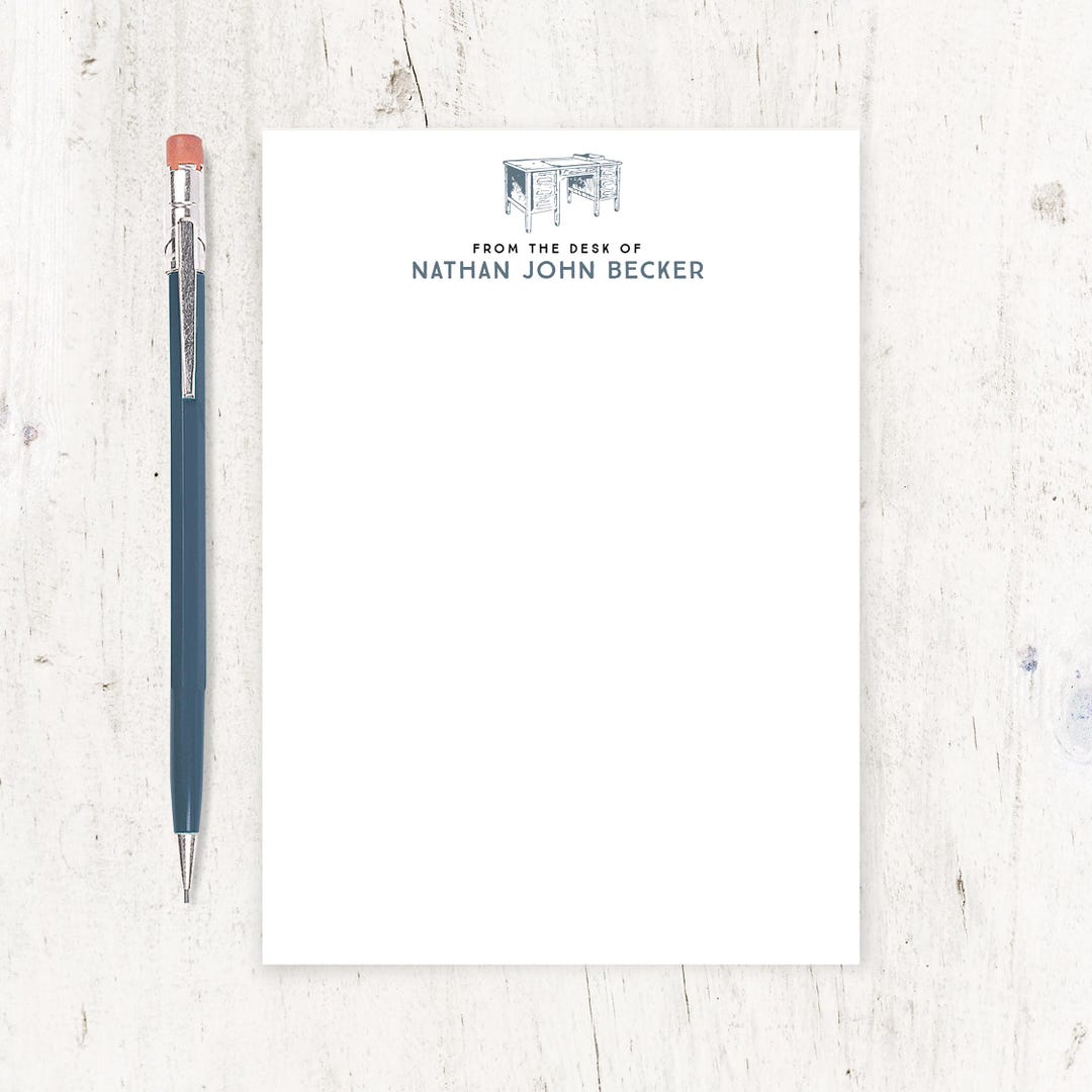 Personalized Notepad- FROM the DESK of VINTAGE - Mens Stationery ...