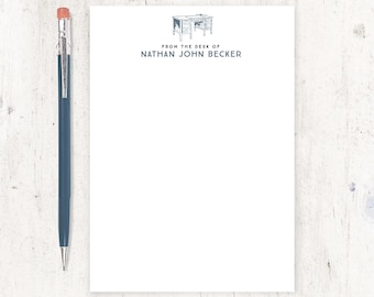 personalized notePAD- FROM the DESK of VINTAGE - mens stationery masculine stationary letter writing paper gift for him her - 50 sheet pad