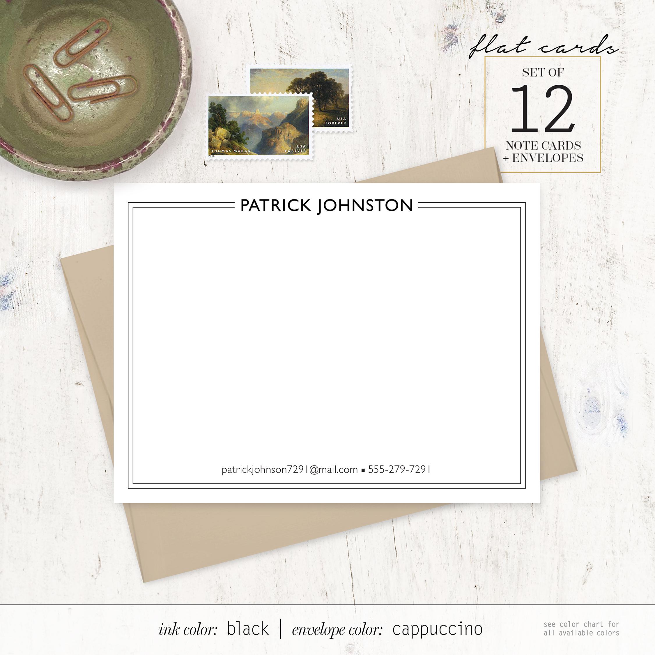 Personalized Note Card Set - SIMPLY BUSINESS - Simple Modern Stationery ...