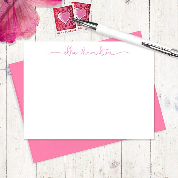 Personalized Note Card Set PERFECTLY CHARMING Feminine Etsy