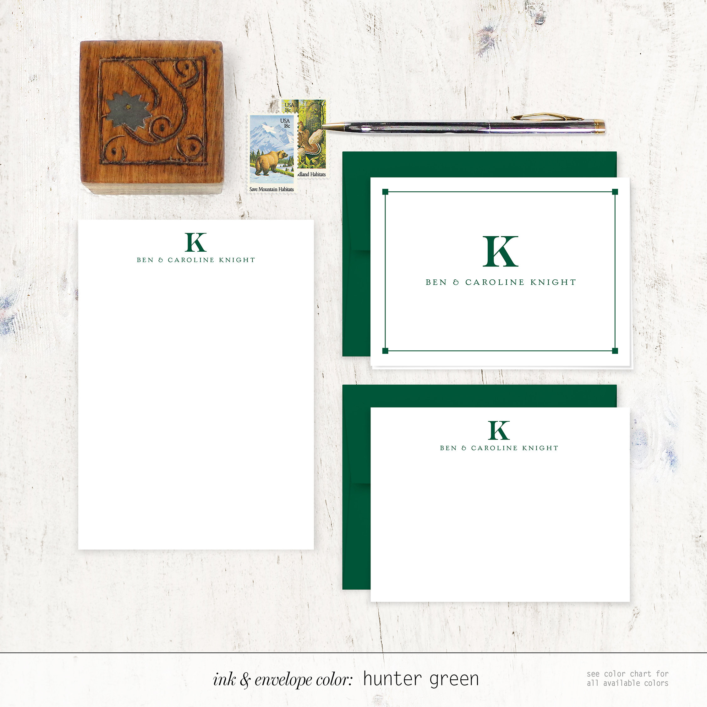 Personalized Stationery Set - PROFESSIONAL MONOGRAM - Monogrammed ...