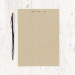 personalized notePAD - PERFECTLY SIMPLE on KRAFT - modern stationery stationary letter writing paper letterhead - 50 sheet pad