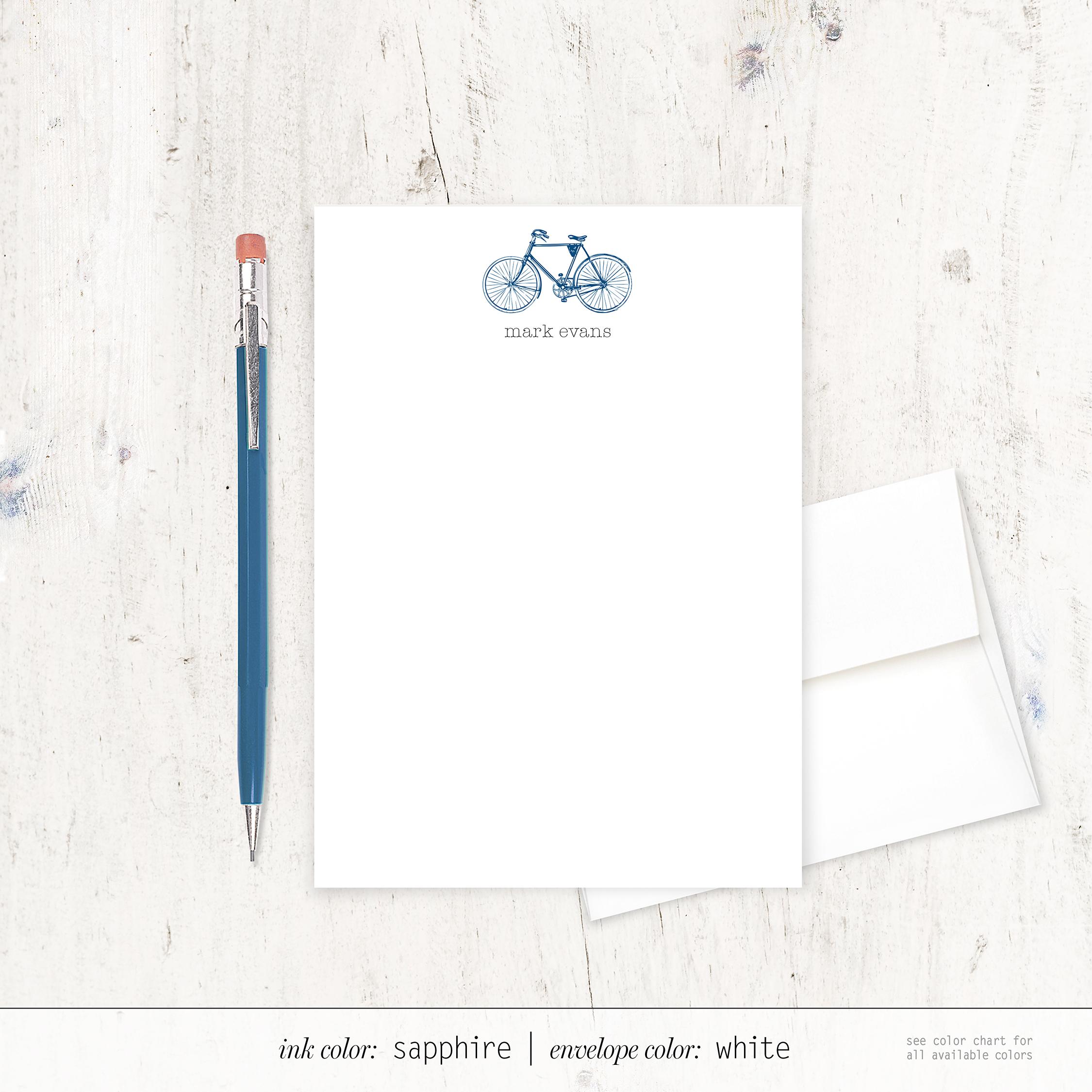 Personalized Notepad - VINTAGE BOYS BICYCLE - Men's Bike - Stationery ...