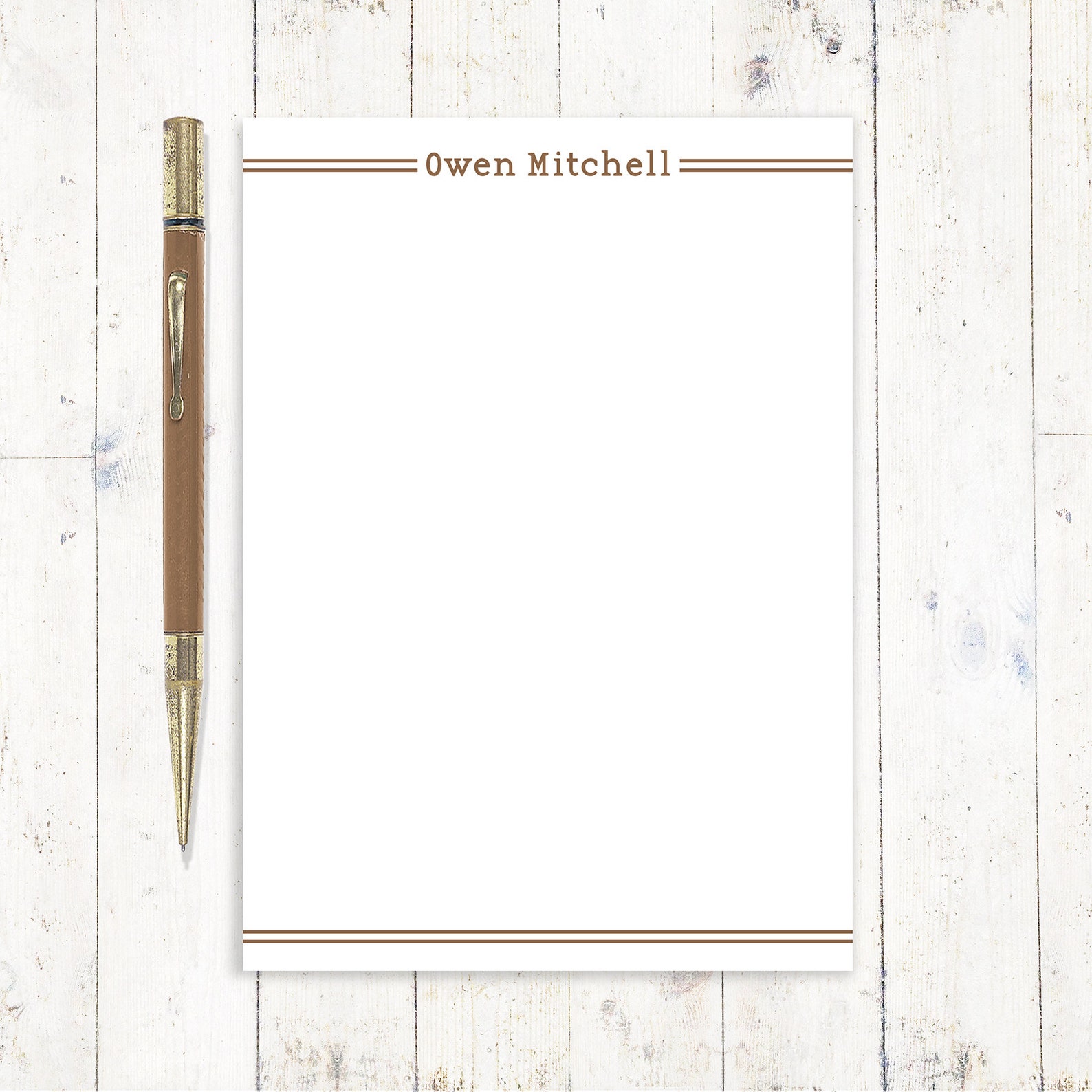 Complete Personalized Stationery Set DOUBLE LINES Etsy