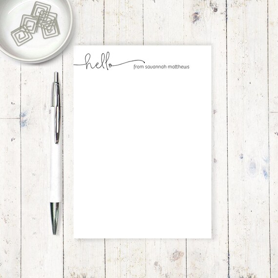 Buy Personalized Notepad Handwriting Hello Stationery Online In India Etsy