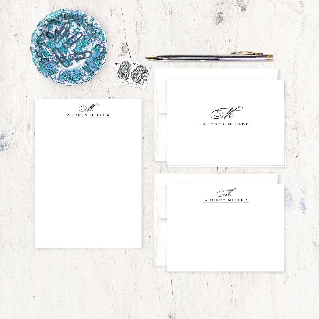 Personalized Stationery Set - CLASSIC MONOGRAM - Pretty Monogrammed ...