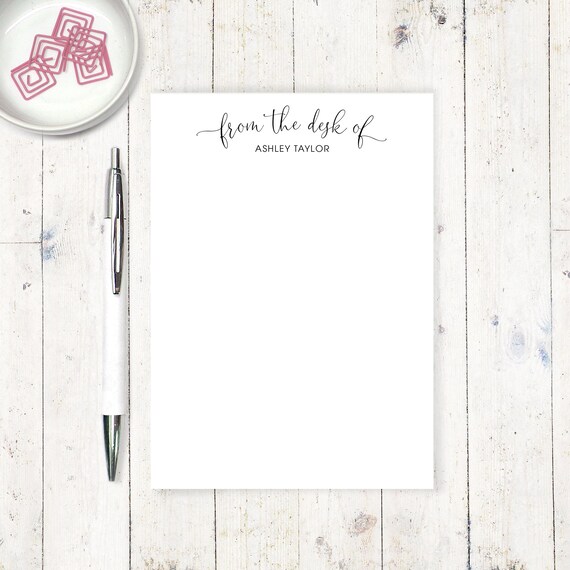 Personalized Notepad Stylish From The Desk Of Feminine Etsy