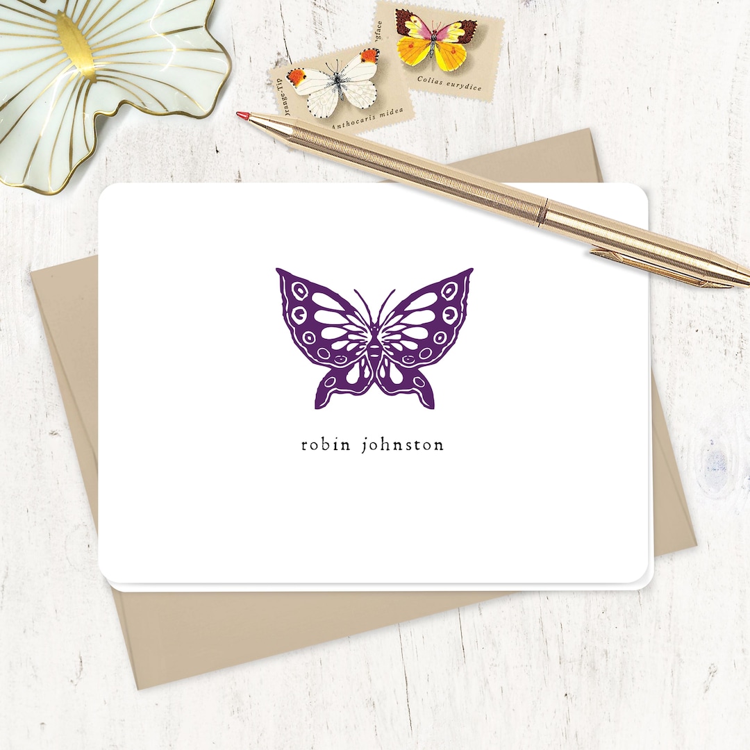 Personalized Stationery Set - BUTTERFLY - Nature Stationary Modern ...