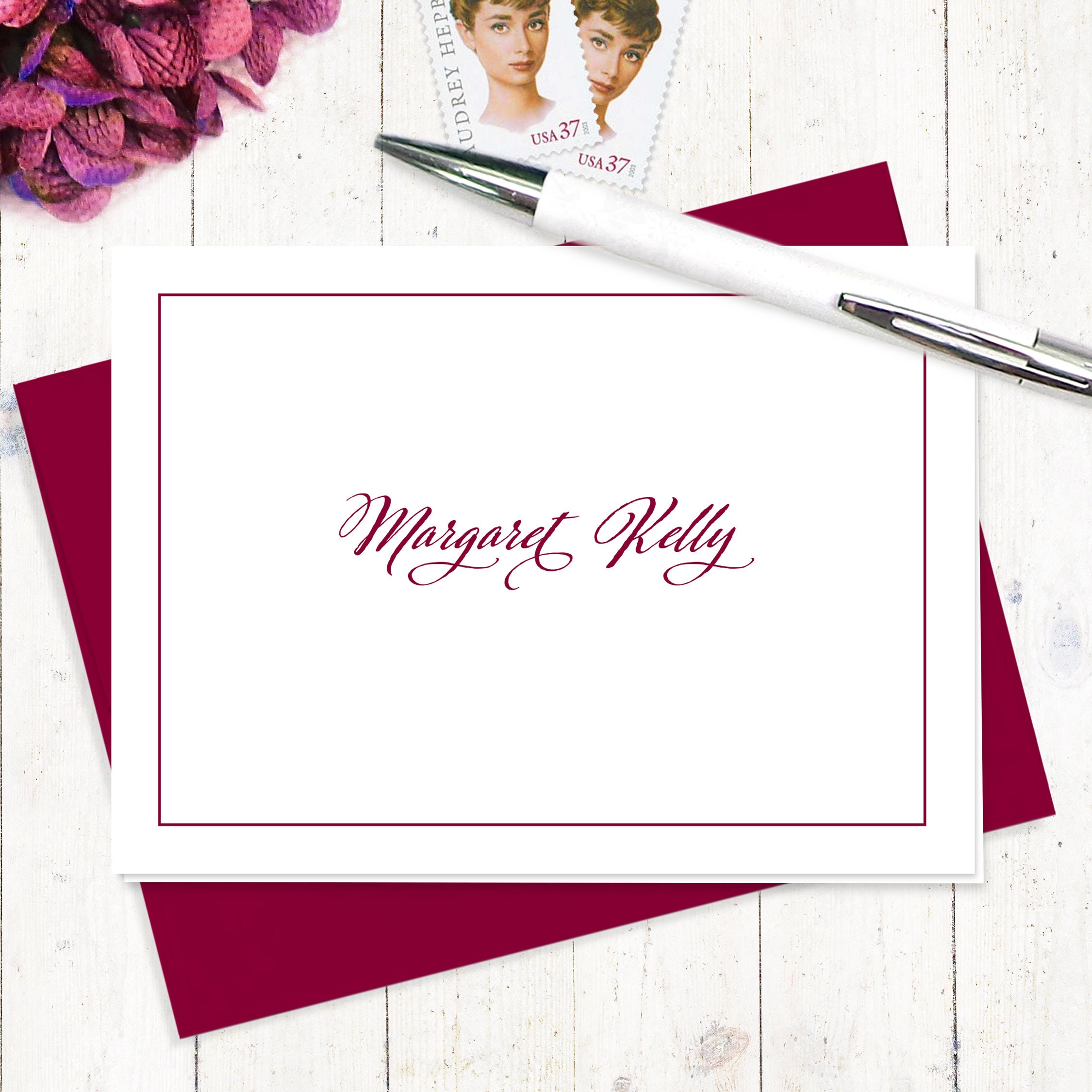 personalized note card stationery set CLASSIC CALLIGRAPHY Etsy