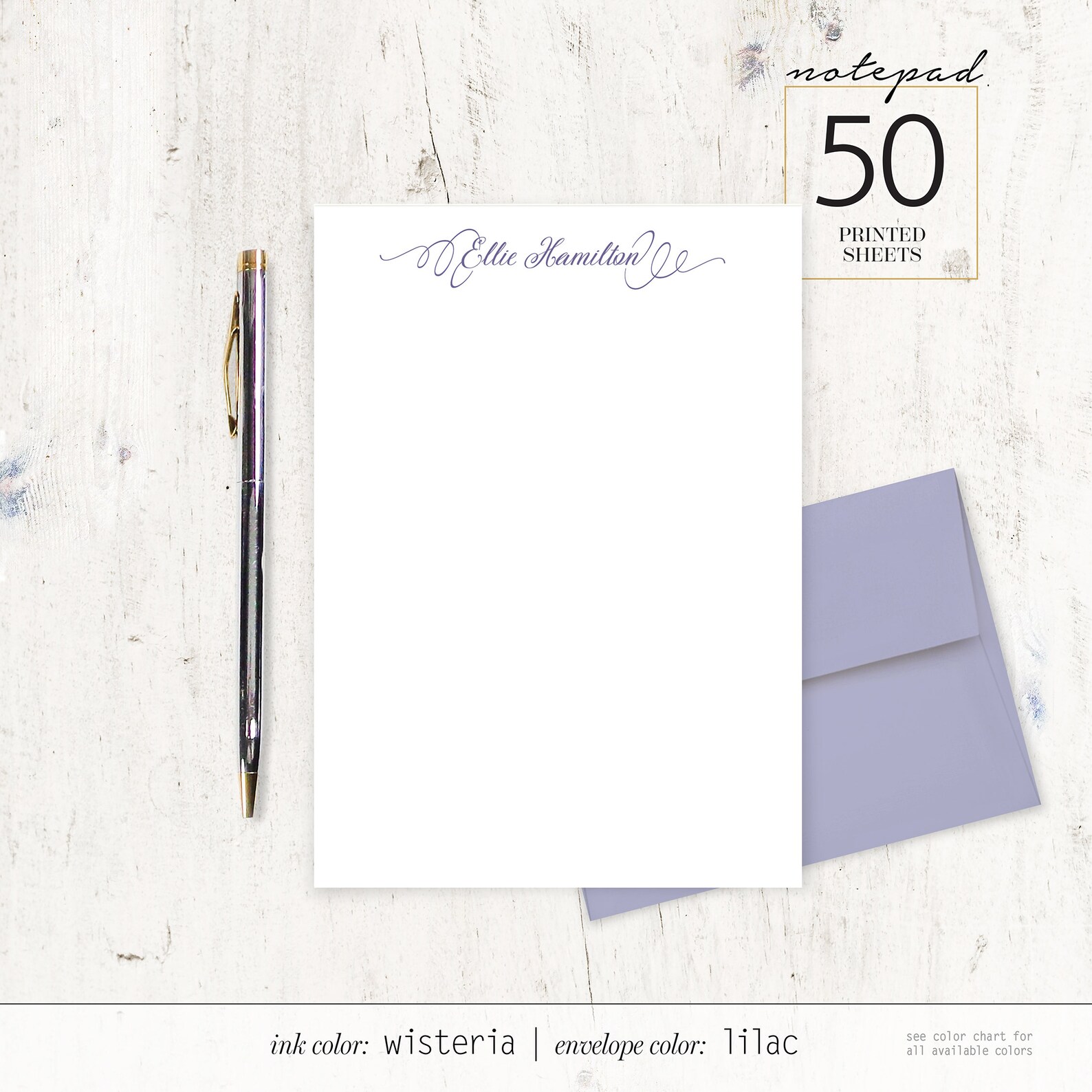 Fancy Not Pad Personalized Notepad - PERFECTLY ELEGANT - Feminine Stationery - Letter ...