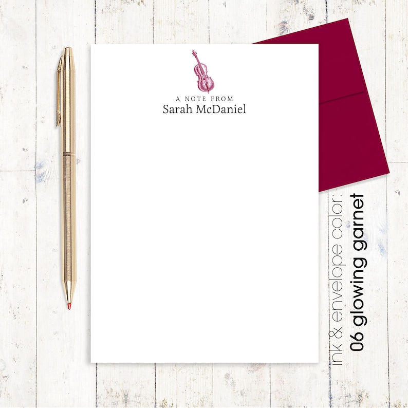 Personalized Notepad VINTAGE CELLO Stationery Stationary Etsy