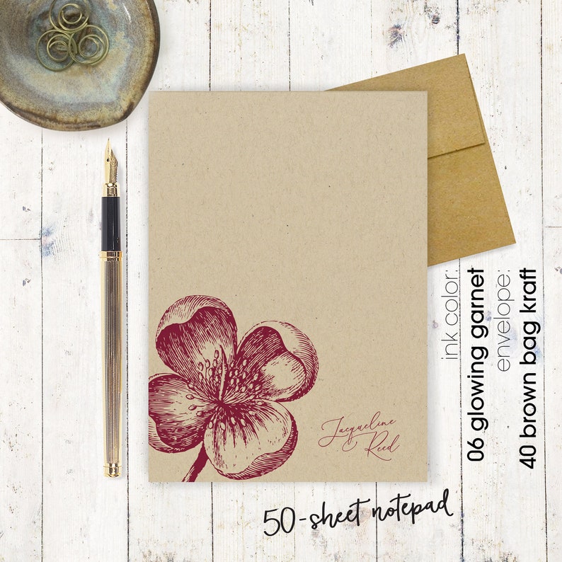 Personalized Notepad APPLE BLOSSOM on KRAFT Recycled Etsy
