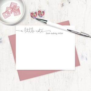 personalized note card set - HANDWRITING a LITTLE NOTE from - fun stationery informal customized stationary thanks - flat cards set of 12