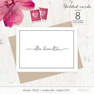 personalized stationery set PERFECTLY CHARMING girl stationary folded note cards set of 8 image 2