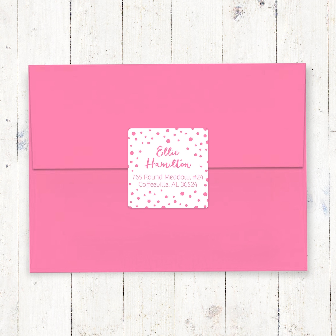Personalized Return Address LABEL CONFETTI Custom Sticker Square Label