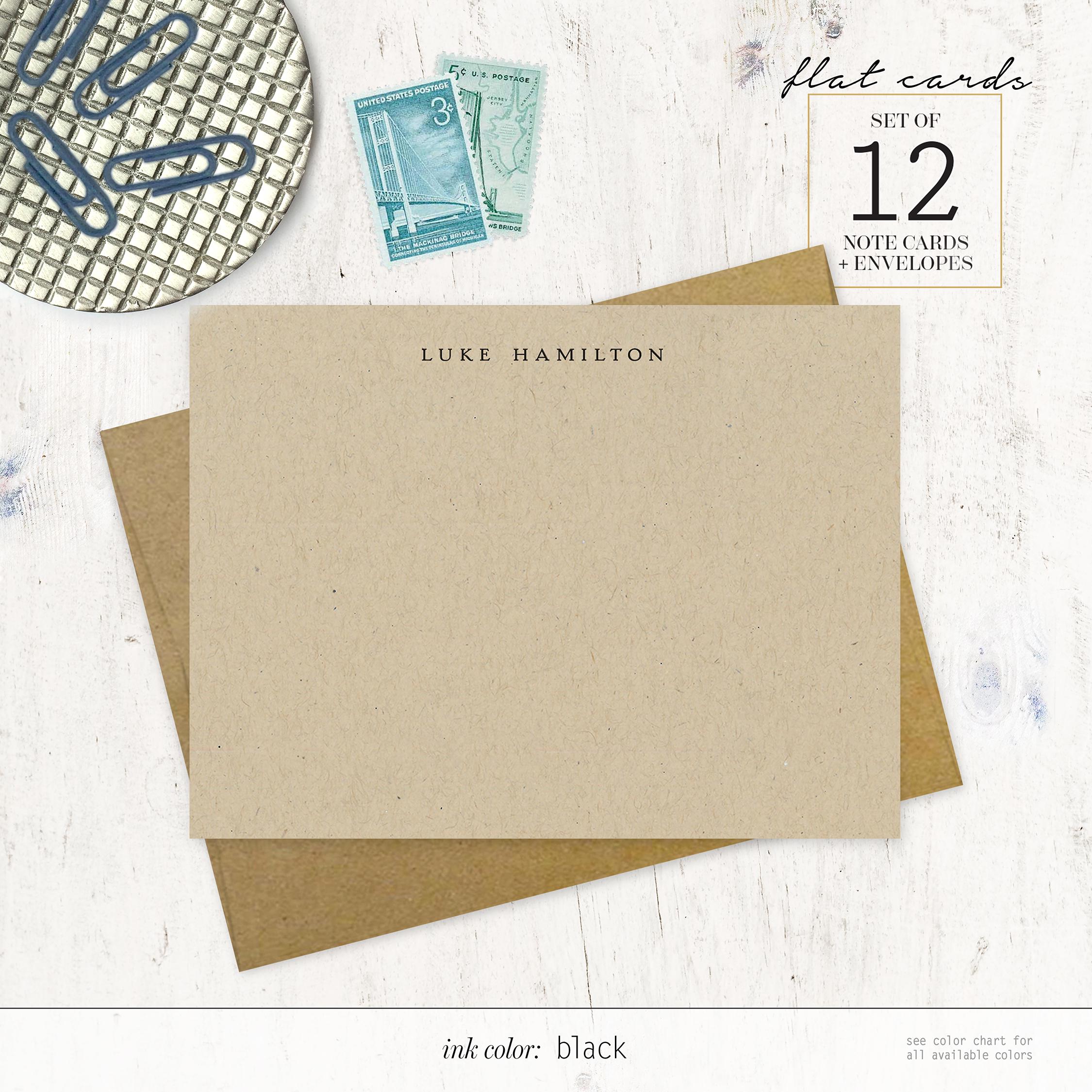 Personalized Note Card Set - PERFECTLY SIMPLE on KRAFT - Men's ...