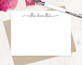 personalized note card set - PERFECTLY CHARMING - feminine stationery fun stationary - flat cards set of 12