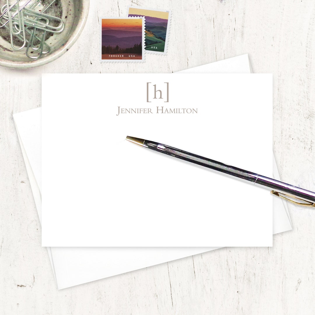 Personalized Note Card Set - SIMPLY CLASSIC MONOGRAM - Monogrammed ...