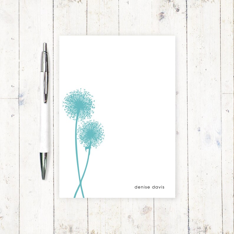 Personalized notePAD DANDELION stationery stationary Etsy