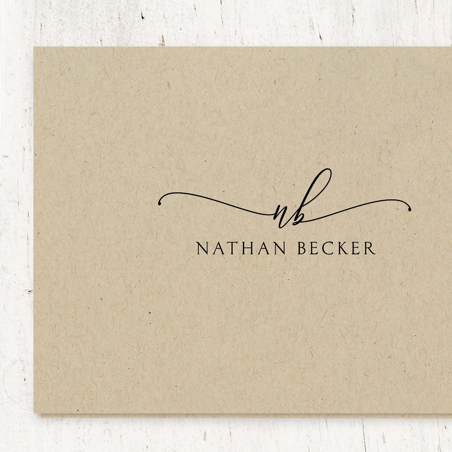 Personalized Stationery Set - EXQUISITE SCRIPT MONOGRAM on Kraft ...